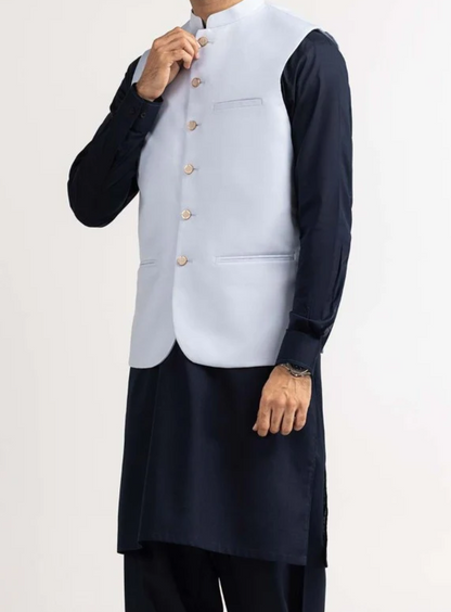 Ice Blue-waistcoat Gents-Brand: Gul Ahmed