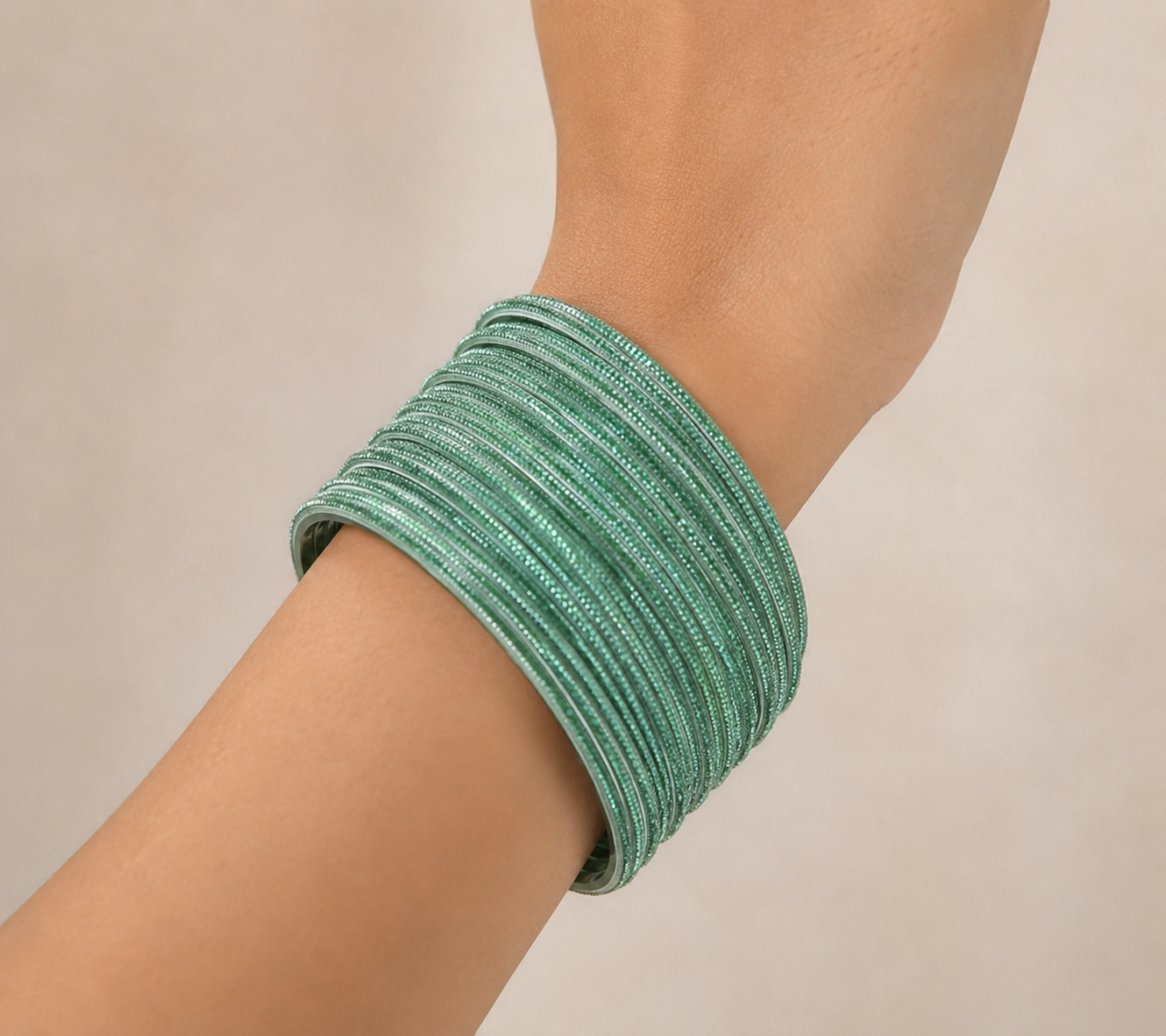 Size:2.8 Mint Moonlight Bangles set