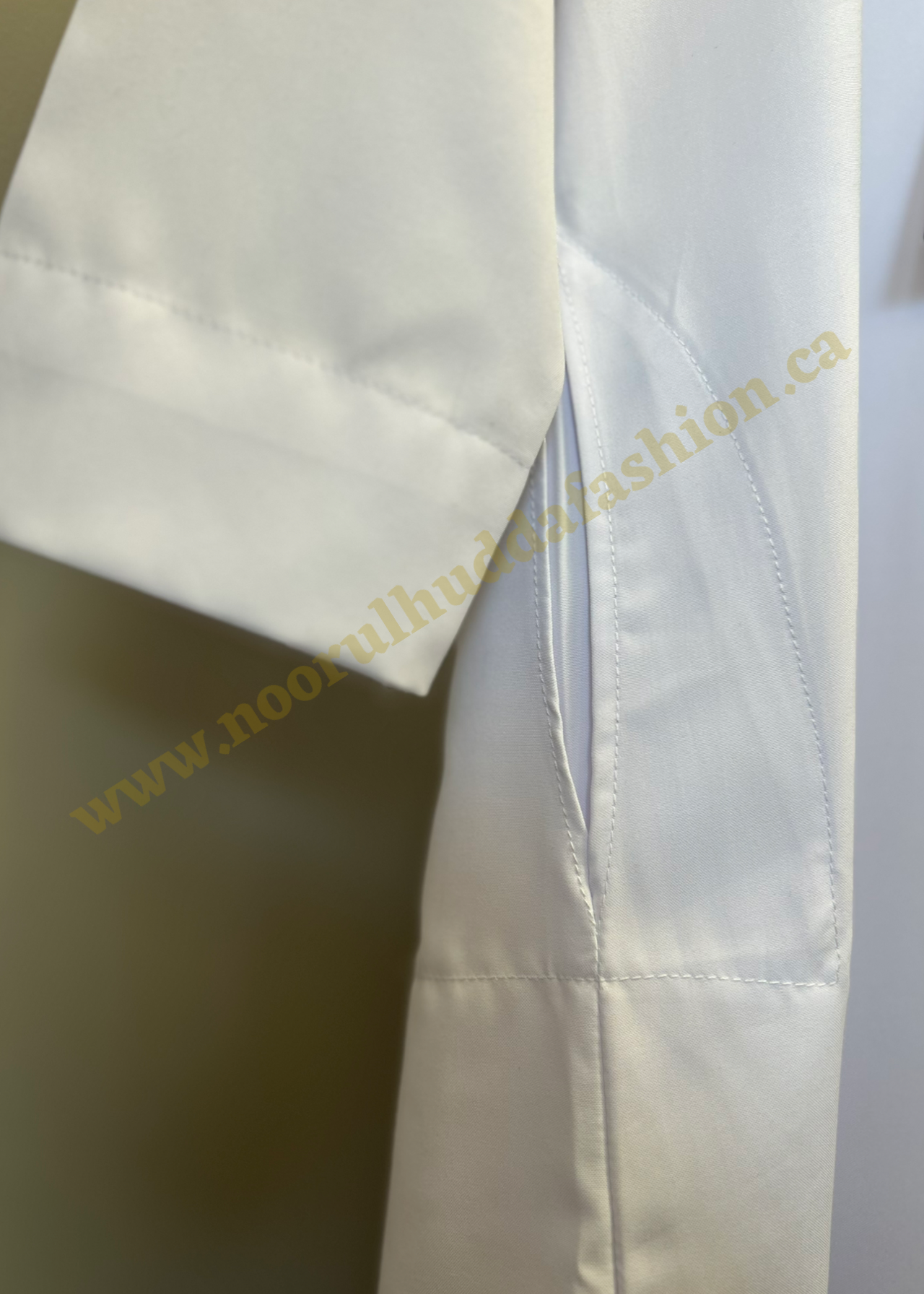 White Thobe w/Band Collar-Noor’s-Kids Thobes-