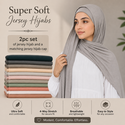 Jersey Hijab W/Matching Hijab Cap