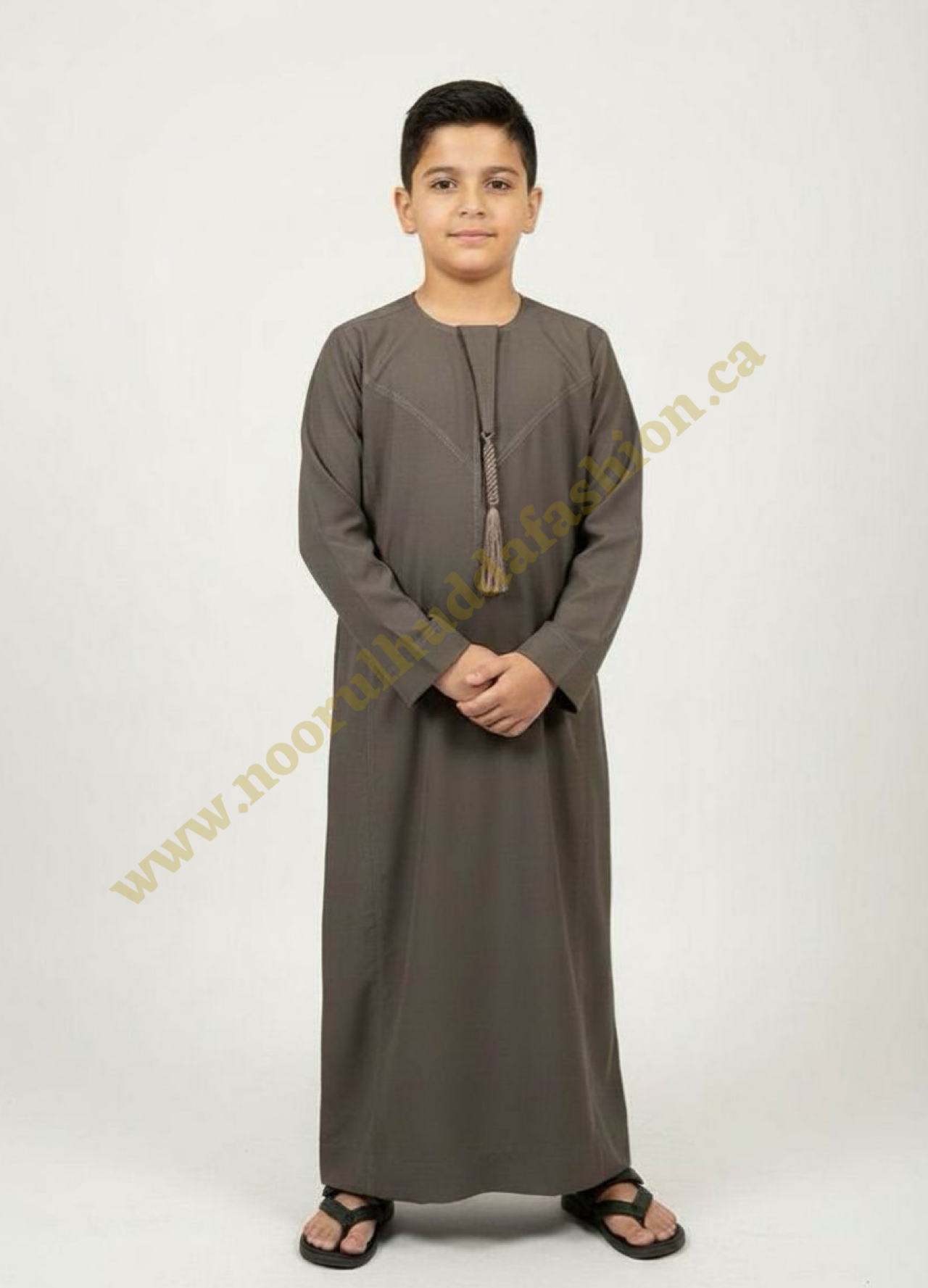 Brown-Kids Thobes-Emirati Style