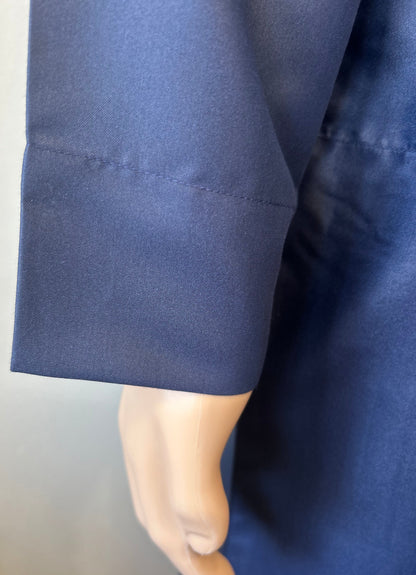 Navy Blue-Noor’s-Thobe/Jubba-Plain Band Collar