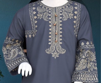 Grey Linen-3pc Shalwar kameez