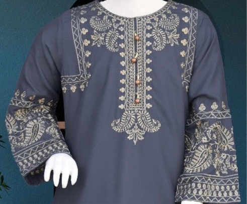 Grey Linen-3pc Shalwar kameez