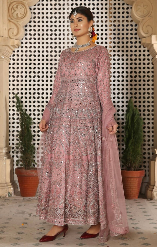 Noor’s Party Wear-Pink Maxi Dress