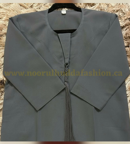 Charcoal Grey-Kids Thobes-Emirati Style