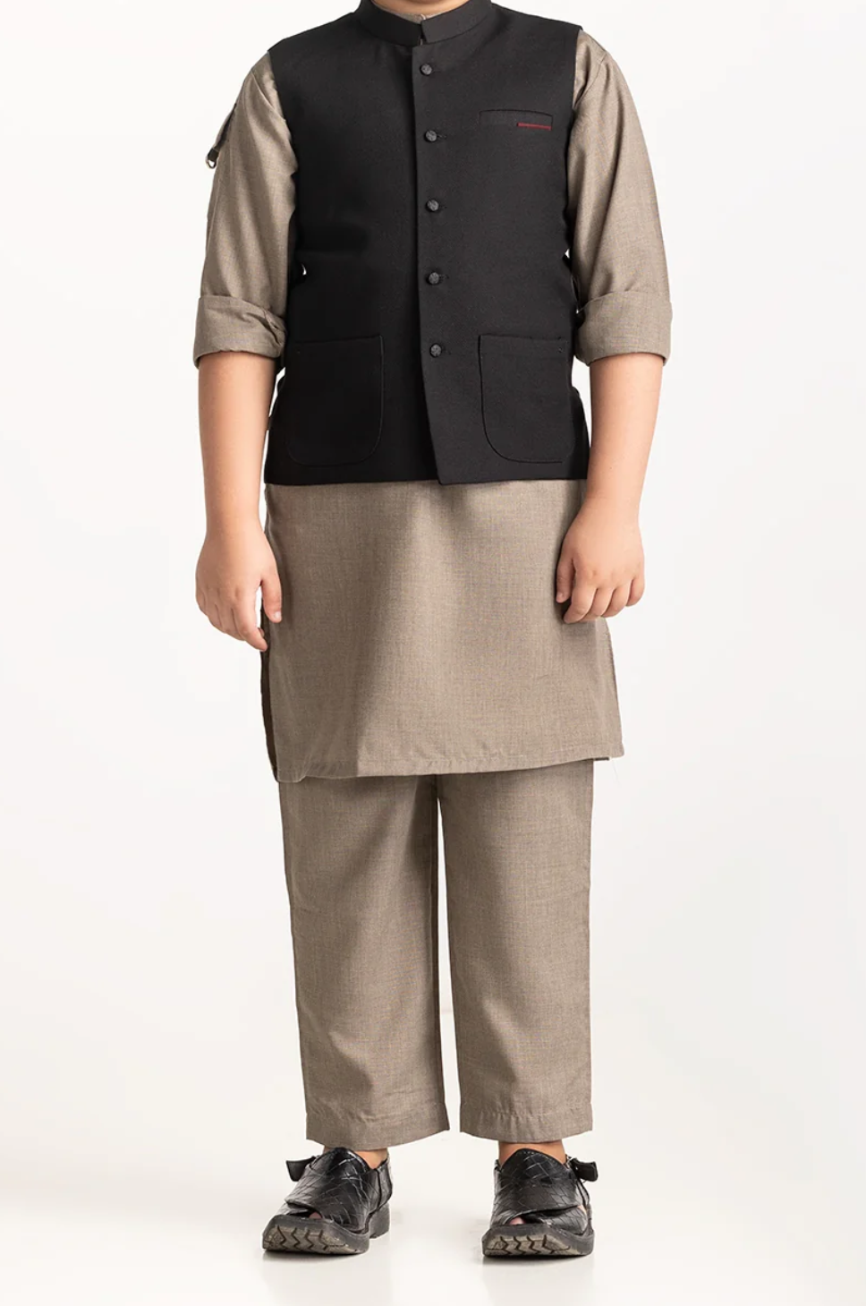 Black-Kids waistcoat 1pc-Gul Ahmed