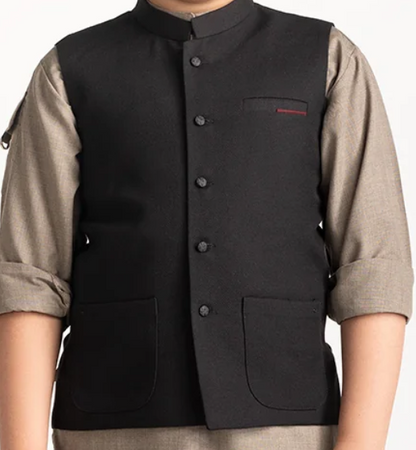 Black-Kids waistcoat 1pc-Gul Ahmed