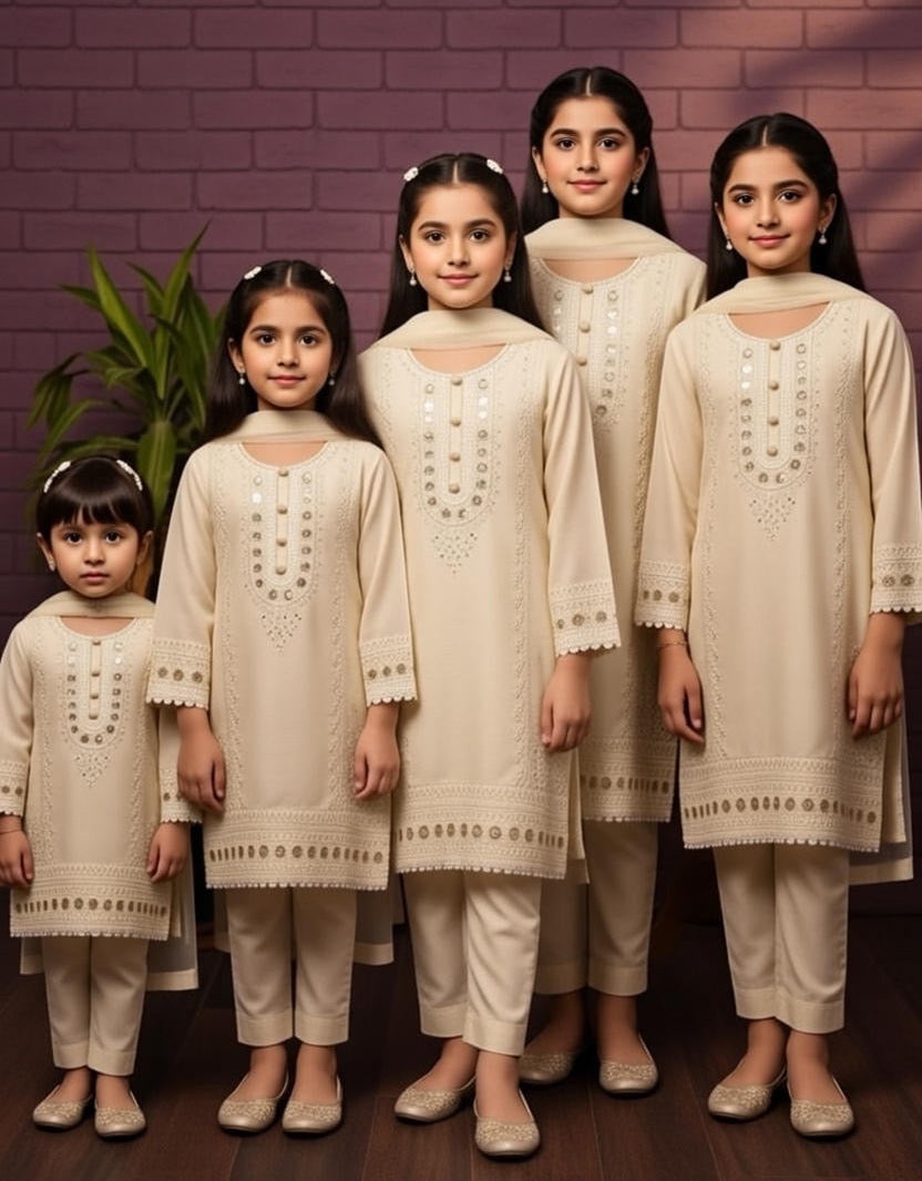 Noor’s-Off White Dhanak Kameez Shalwar