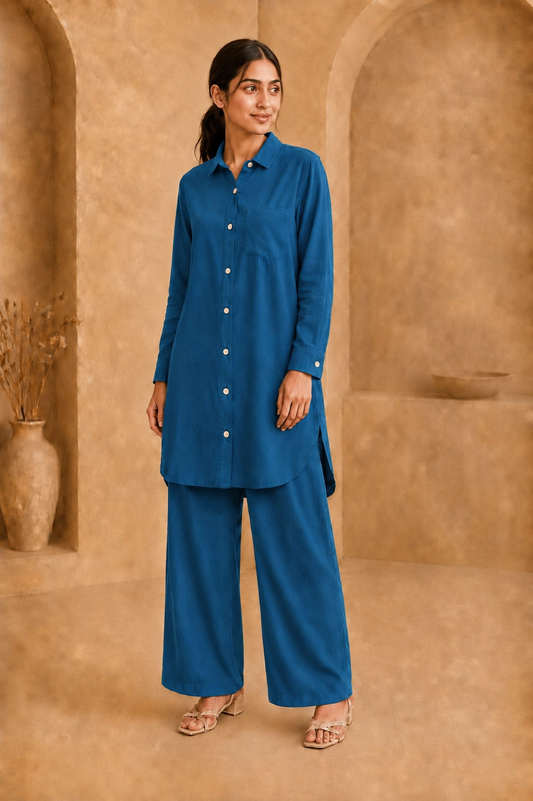 Medium Length W/Buttons-Royal Blue