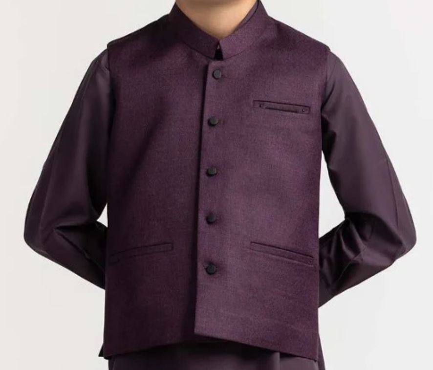 Purple-Kids-waistcoat 1Pc-Gul Ahmed