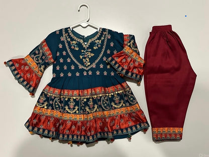 Green Fancy Frock-Baby-2Pc