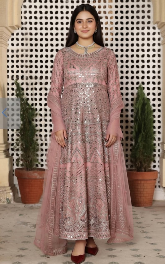 Noor’s-3Pc Maxi Dress-Pink