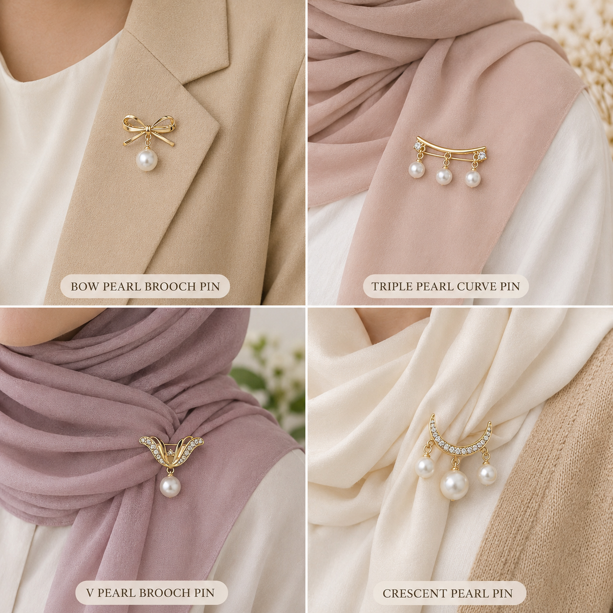 Pearl Brooch Pins