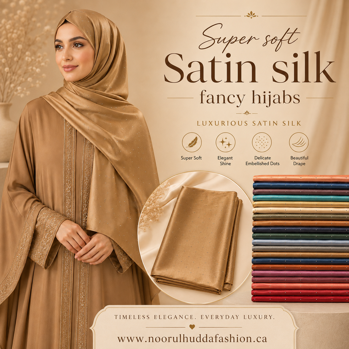 Satin Silk Fancy Hijabs