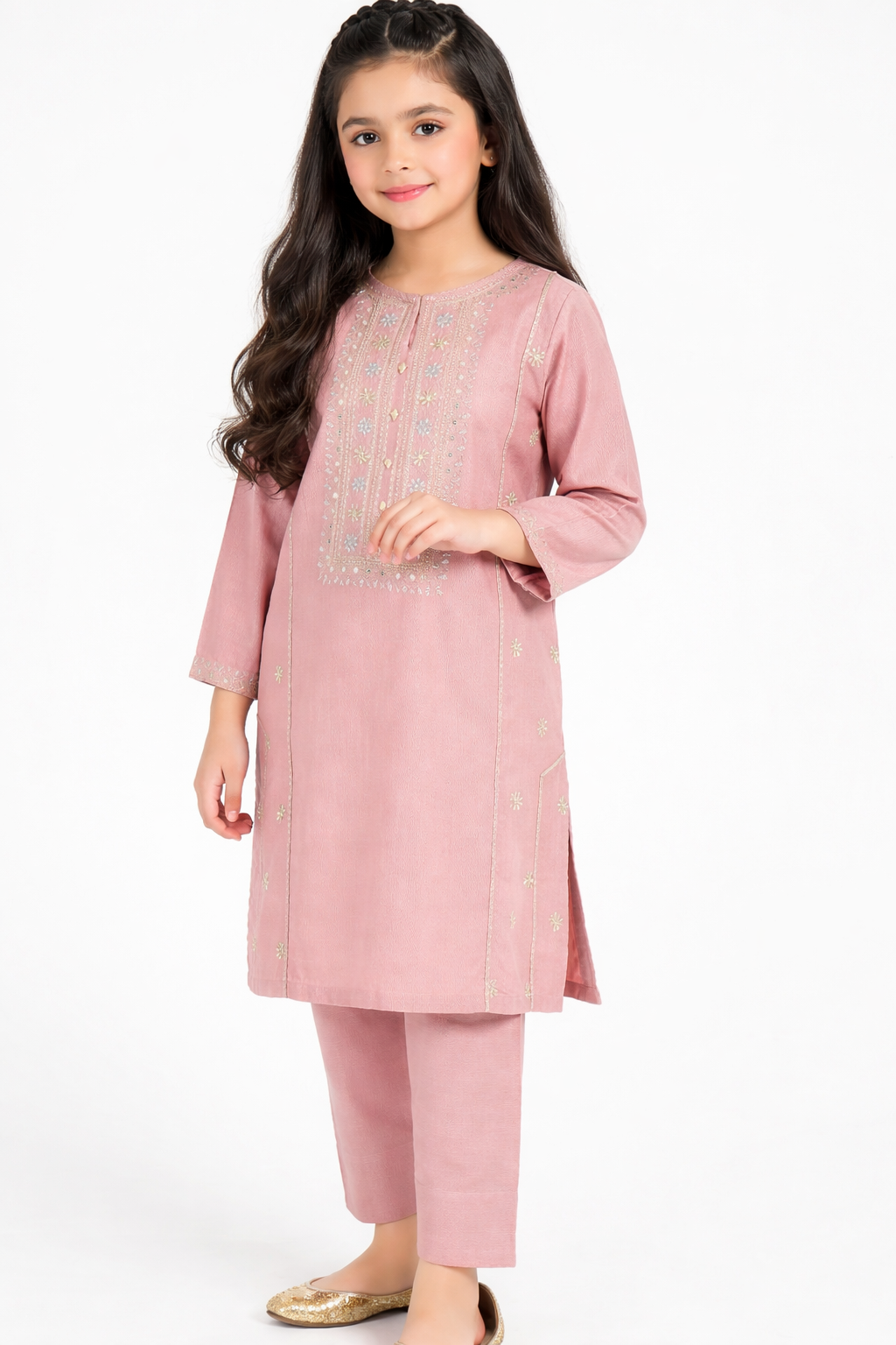 Brand: Limelight-Pink Kameez Shalwar-3pc