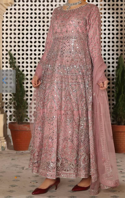 Noor’s-3Pc Maxi Dress-Pink