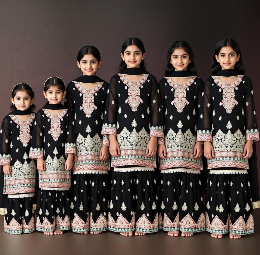 Noor’s-Black Shararah-3pc