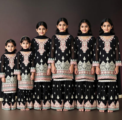 Noor’s-Black Shararah-3pc