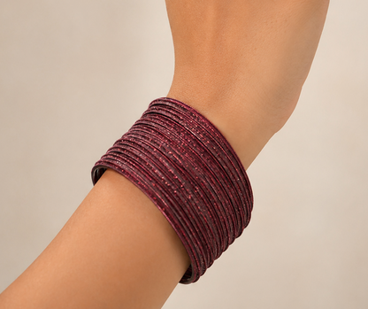 Size:2.8 Maroon Moonlight Bangles set