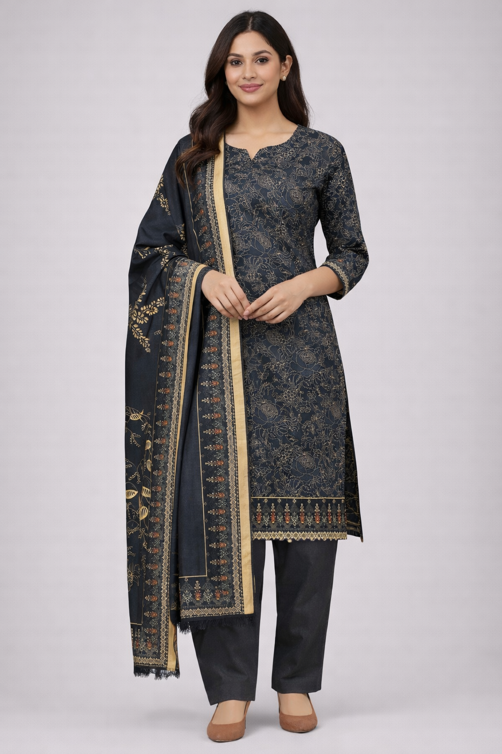 Brand:Gul Ahmed-Black Khaddar-3pc