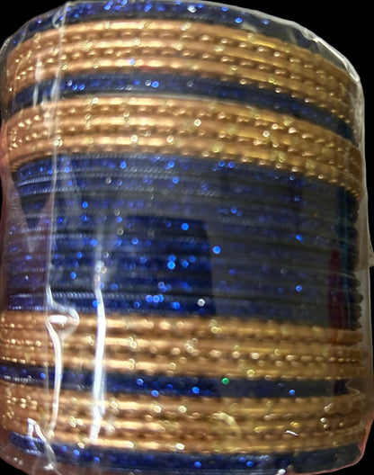 Size: 2.4 Navy Blue & Gold Bangles