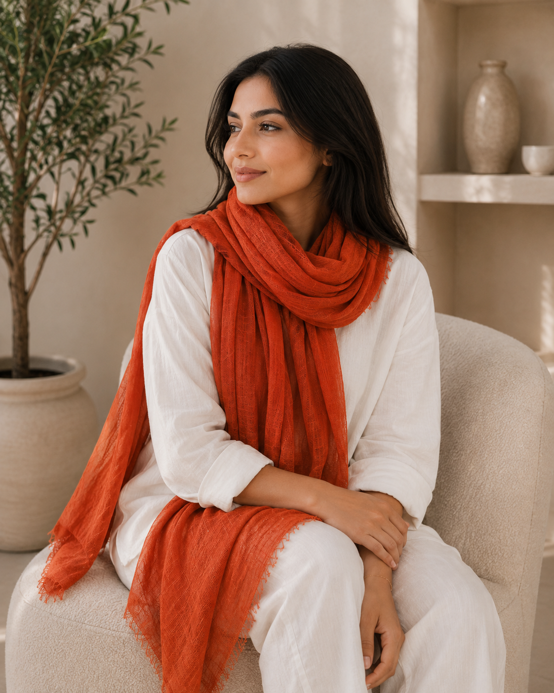 Crinkle Cotton Scarf