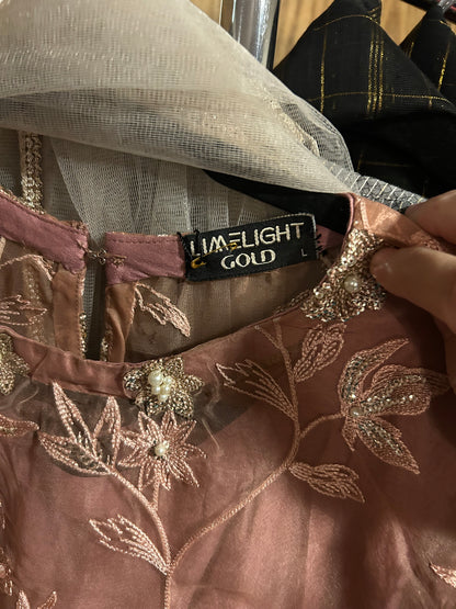 Sapphire-Llight Pink Festive Outfit