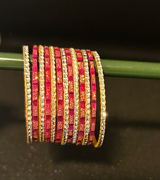 Pink Metal Bangles 1.4