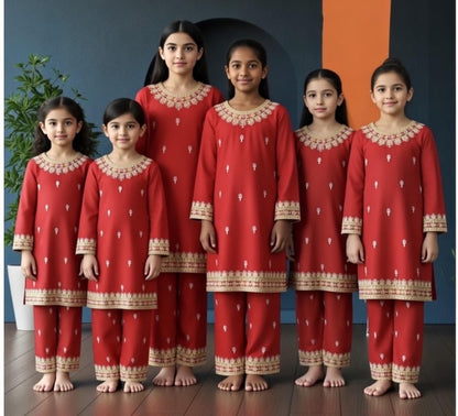 Noor’s-Red Winter Cotton-3Pc