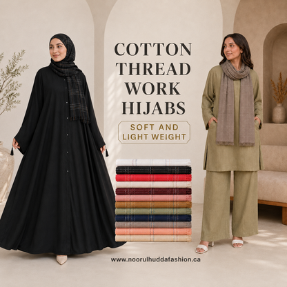 Cotton Thread work Hijabs