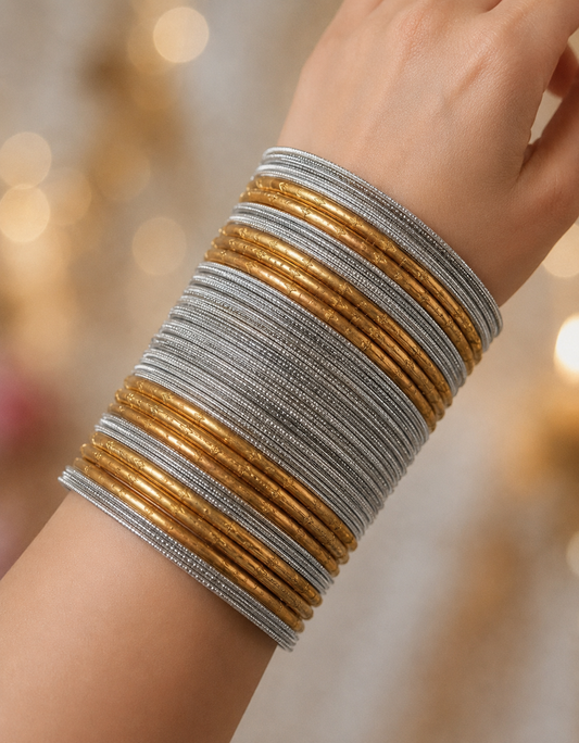 Size: 2.6 Silver & Gold Bangles