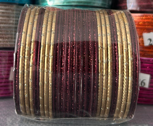 Size: 2.6 Maroon & Gold Bangles