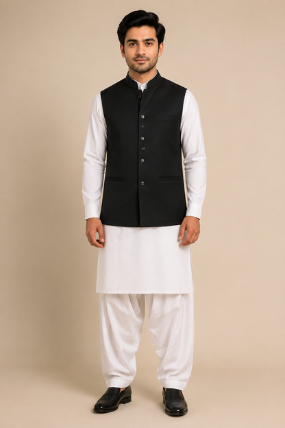 1pc Black Waistcoat