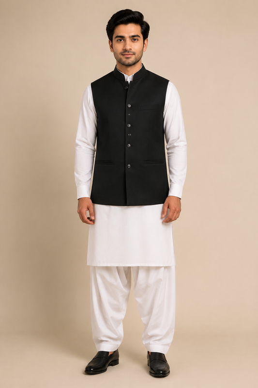 1pc Black Waistcoat