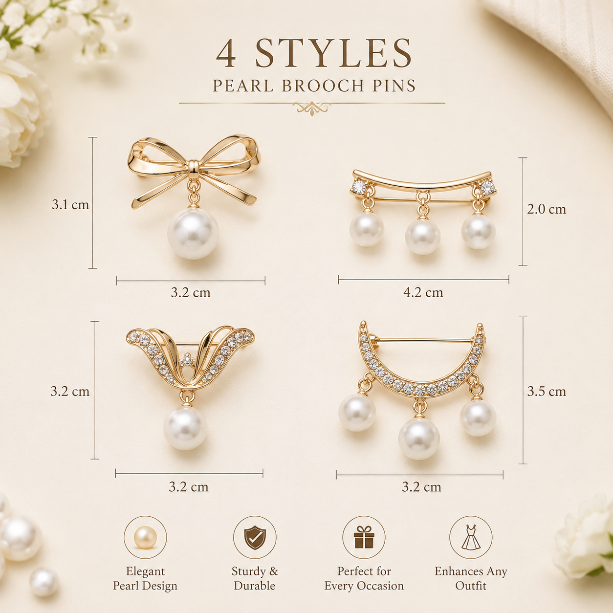 Pearl Brooch Pins
