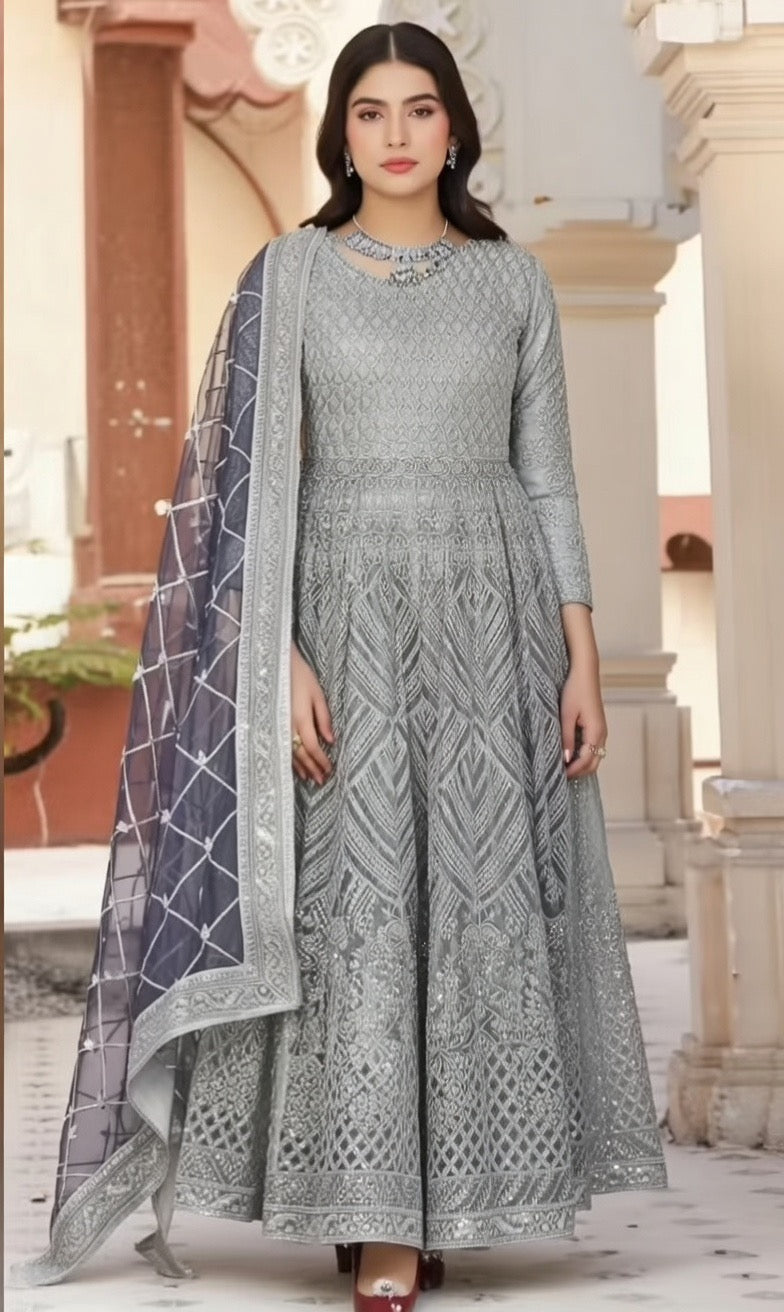 Noor’s-3Pc Maxi Dress-Grey