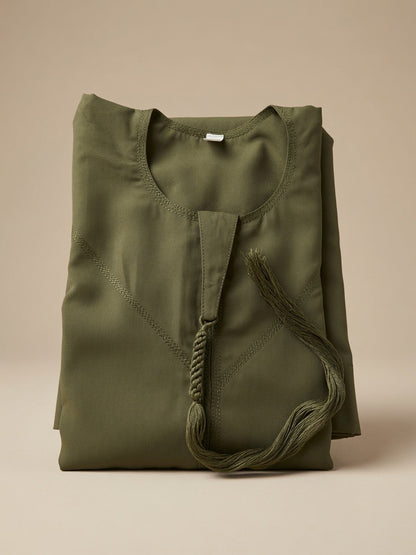 Olive Green-Kids Thobes-Emirati Style