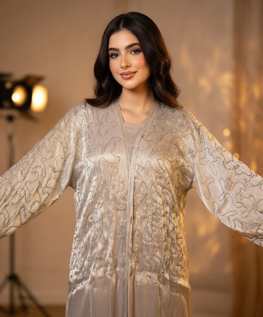 Noor’s-Light Tea pink Abaya set-2pc