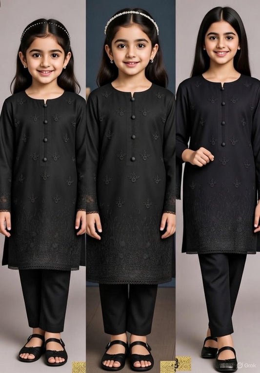 Noor’s-Black Linen Kameez Shalwar-3Pc