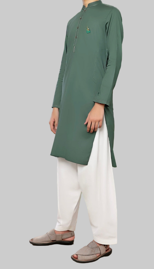 MTJ-Green-Kameez Shalwar-Teen Boys