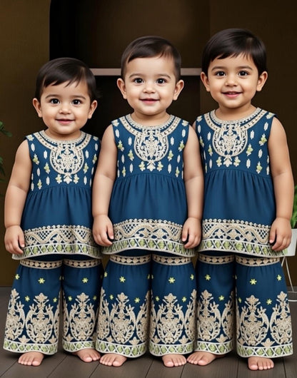 Blue Baby Shararah-2pc
