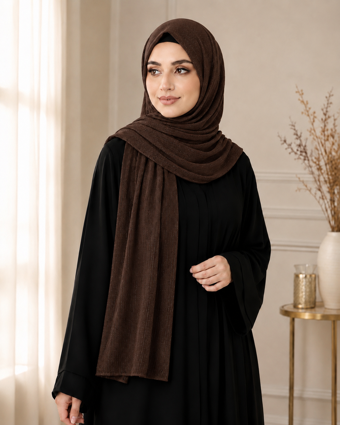 Fancy Chiffon Hijabs W/Shimmer Lines