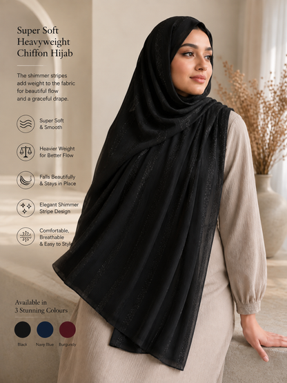 Chiffon Hijabs with Simmer Lines