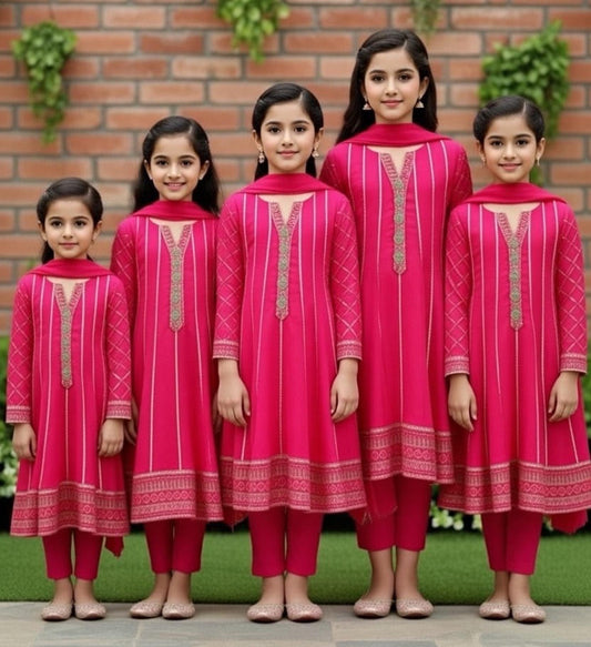 Noor’s-Fuchsia Pink Frock-3pc