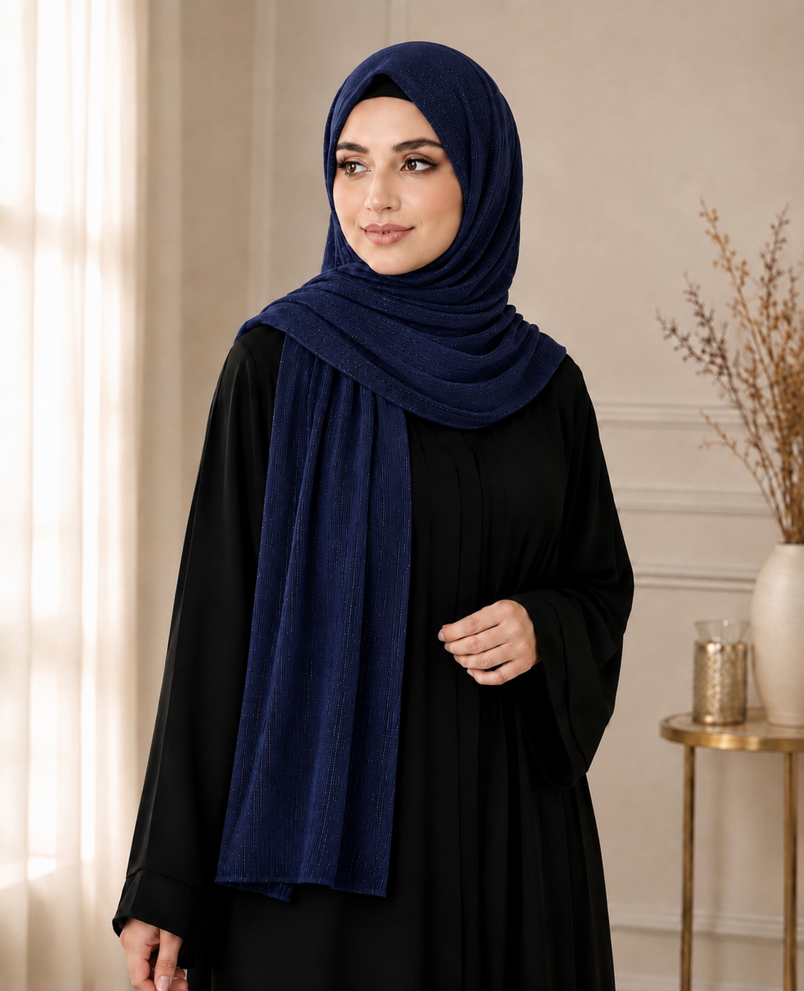 Fancy Chiffon Hijabs W/Shimmer Lines