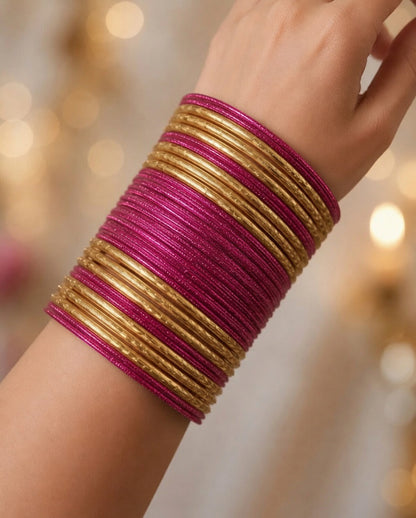 Size: 2.6 Pink  & Gold Bangles