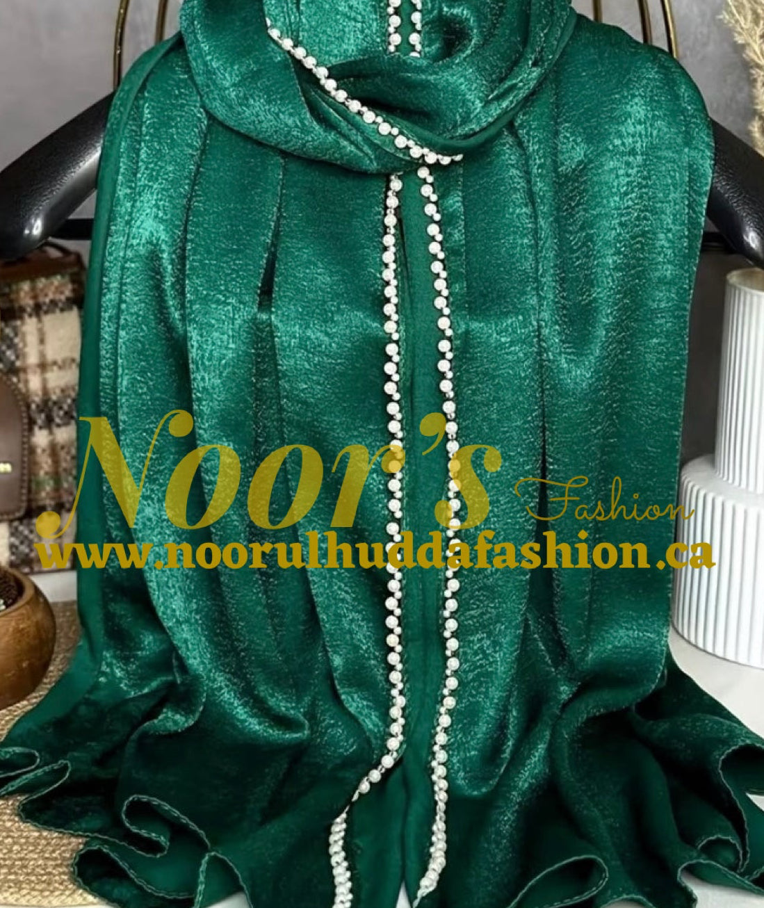 Fancy Silk Hijab with Beads
