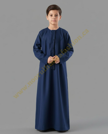 Navy Blue-Noor’s-Kids Thobes-Emirati Style