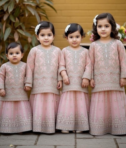 Light Pink Baby Lehnga-3pc